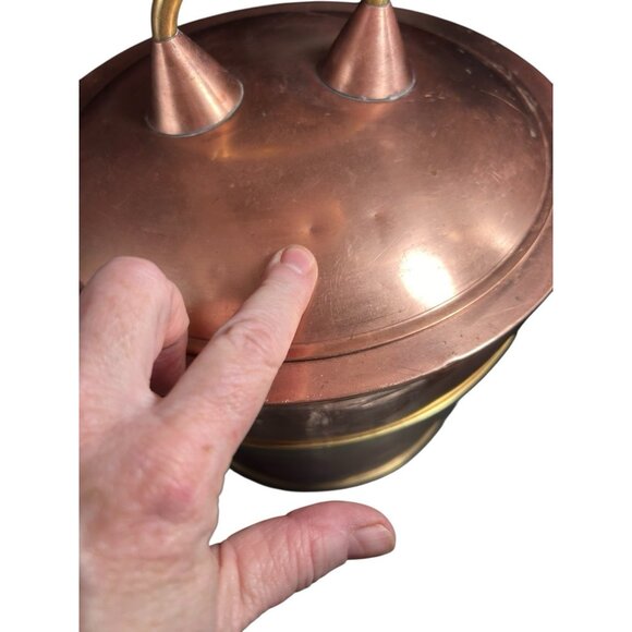 James Casey Hand Made Arts & Crafts Mission Copper & Brass Ice Champagne Bucket - Picture 11 of 16